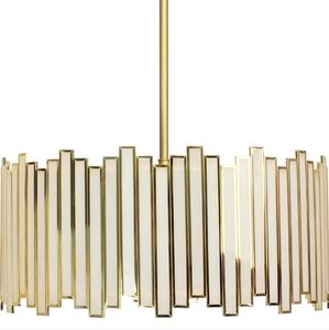 Wrlmfy Gold Drum Chandelier 4-Light, Modern Drum Pendant Lighting Fixture